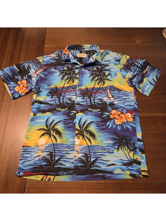 Royal Creations Other - Royal Creations Hawaiian Shirt Mens Large Blue Sunset Luau Aloha